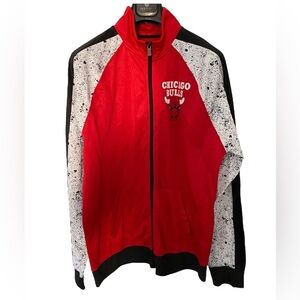 NBA CHICAGO BULLS Red Full-Zip Logo Long Sleeves Track Jacket in XL